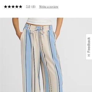 Striped Blue and Cream Women's Pants